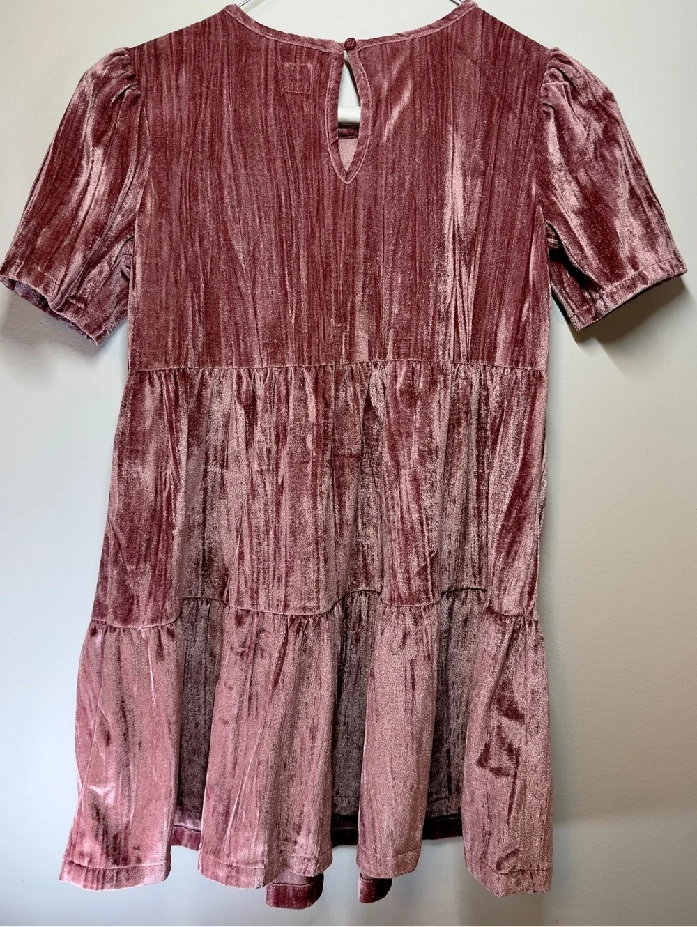 Girls Blush Rose crushed velour dress Gap size 8